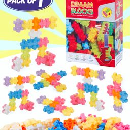 Fiddlerz Interlocking Puzzle Blocks for Kids3D Construction Building Set with Connecting 86 Pieces -Multicolor-0