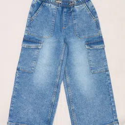 Pantaloons Junior Denim Mild Washed Flared Jeans - Blue-picture-42