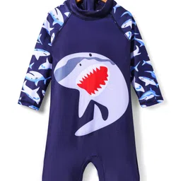 KIDLINGSS Full Raglan Sleeves Shark Printed Swimsuit - Blue-picture-49
