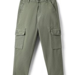 Pine Kids Cotton Woven Full Length Trousers - Olive Green-image-22