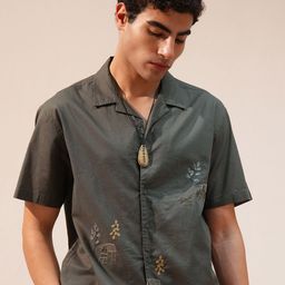 HIGHLANDER Men Floral Embroidered Casual Shirt-image-47