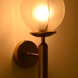 SOMIL White & Gold-Toned Printed Glass Cylinder Shaped Wall Lamp-picture-18