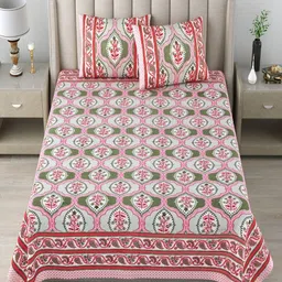 Myntra Elegant Homes Pink Floral Printed 180 TC Cotton King Bedsheet Set 2.74 m x 2.54 m-image-24