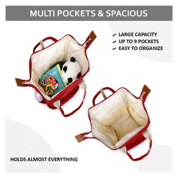 PACKNBUY Diaper Bag Backpack Stylish Multiuse Baby Bag for Travel - Red image 3
