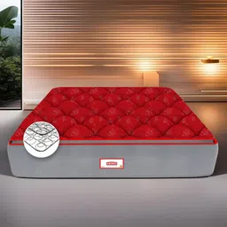 COIRFIT Red & Grey Quilted Cotton Orthopedic King Size Mattress-image-4
