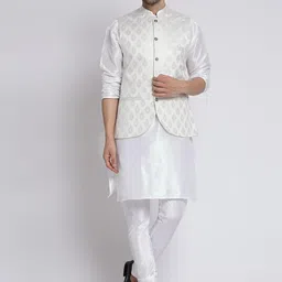 TS LIFESTYLE Men Floral Regular Dupion Silk Kurta with Churidar-image-121