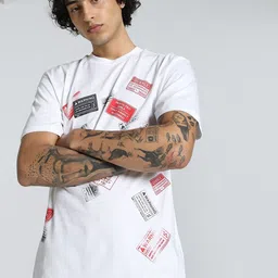 Puma Scoot Caution Men Graphic Printed Pure Cotton Basketball T-Shirt-23