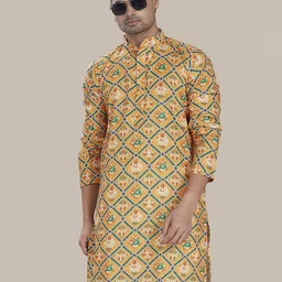 PulseIQ Men Geometric Printed Kurta-image-63