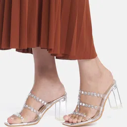 AXIUM Embellished Party Block Sandals-25