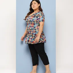 Aarika Plus Size Abstract Printed Swimming Dress image 5