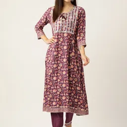 Rue Collection Women Floral Printed Regular Sequinned Kurta with Trousers & With Dupatta-picture-3