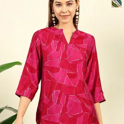 THE FAB FACTORY Women Pack Of 2 Abstract Print V-Neck Top-picture-11