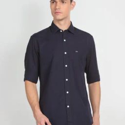 arrow sport Arrow Sports Navy Cotton Slim Fit Shirt-picture-22