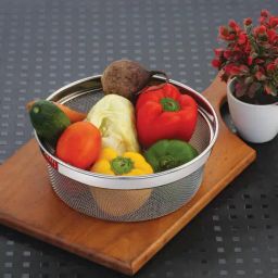 HAZEL Silver Stainless Steel Strainer Basket Without Handle (Dia: 19 cm)-24