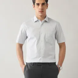 Arrow Grey Cotton Regular Fit Geometric Formal Shirt-picture-19