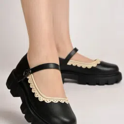 Shoetopia Women's Black Mary Jane Shoes-picture-18
