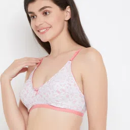 Clovia Grey & Pink Non Wired Non Padded Full Coverage Bra image 3