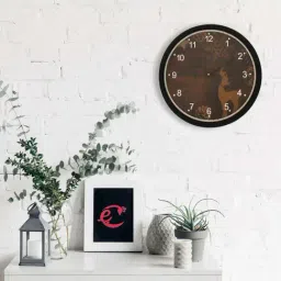 eCraftIndia Designer Round Analog Black Wall Clock-image-35