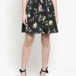 Sera Black Floral Print Skirt-image-18