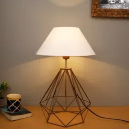 Homesake White & Gold Metal Table Lamp With Light Bulb - Set of 1-41