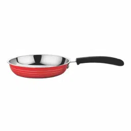 Goodhomes Red & Silver Steel 20 cm Frypan (0.75 L) - Set of 1-image-6