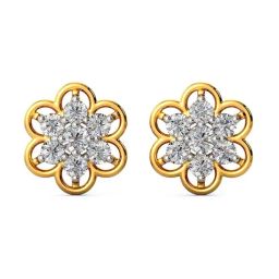 Joyalukkas 18k Yellow Gold & Diamond Stud Earrings for Girls-image-71