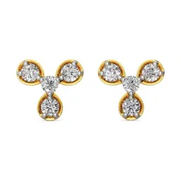Joyalukkas 18k Yellow Gold & Diamond Stud Earrings for Girls-picture-27