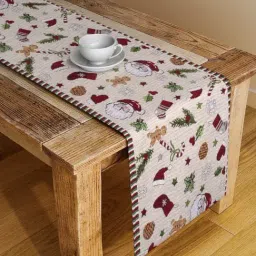 Klotthe Printed Multicolor 300 TC Cotton Blend Table Runner-45