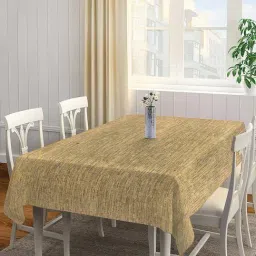 Klotthe Solid Beige 300 TC Cotton Rectangle 6-Seater Table Cover-image-80