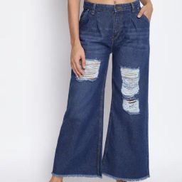 Tales & Stories Blue Regular Fit Lightly Washed Jeans-image-35