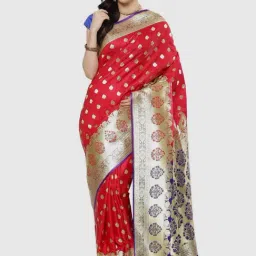Banarasi Silk Works Pink Woven Saree With Unstitched Blouse-image-18