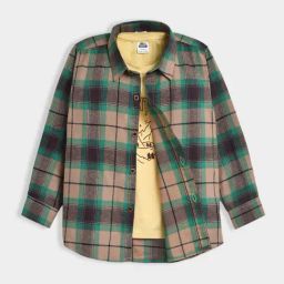 Miarcus Boys Multicolor Cotton Chequered Shirt with T-Shirt Set-picture-44