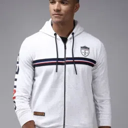 Showoff White Cotton Regular Fit Printed Hooded Sweatshirt-image-65