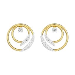 EMORI 18k (750) Yellow Gold Luminiscent Diamond Earrings for Women-image-20