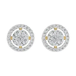 EMORI 18k (750) Yellow Gold Glistening Diamond Studs for Women-picture-21