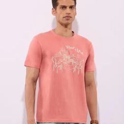 Hoversoul Coral Cotton Regular Fit Printed Half Sleeves Crew Neck T-Shirt-picture-9