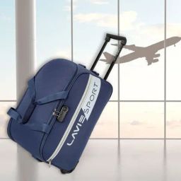Lavie Sport 53 cms Camelot Wheel Duffle Bag With Combi Lock | Trolley Bag (Navy)-19