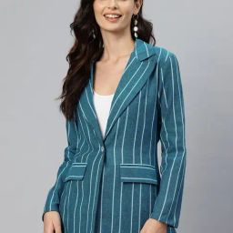 Cottinfab Blue Striped Blazer-image-69