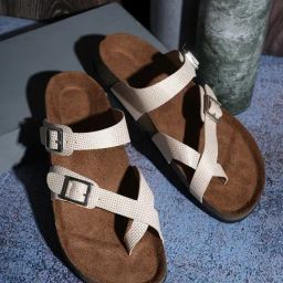 Mozafia Women's Pink Cross Strap Sandals-picture-6