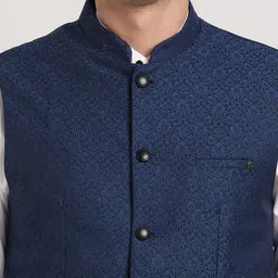 Turtle Jacquard Printed Nehru Jacket image 5