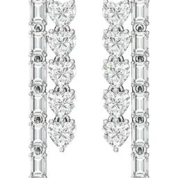EMORI 18k (750) White Gold Valentina Diamond Earrings for Women-image-5