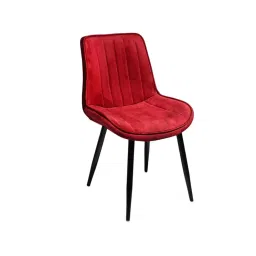 Zidle Helium Wooden & Velvet Solid Wood Dining Chair Helium Velvet 83.82X50.8 cm Red for Dining & Kitchen-image-64