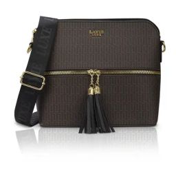 LAVIE LUXE LX MONO TIARA25 Black & Choco Printed Medium Cross Body Bag-8