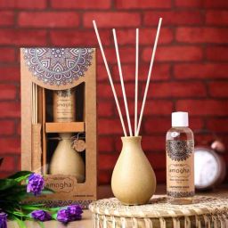 IRIS Ceramic Amogha Lavender Khus Reed Diffuser With 100Ml Oil And 8 Reed Sticks-4
