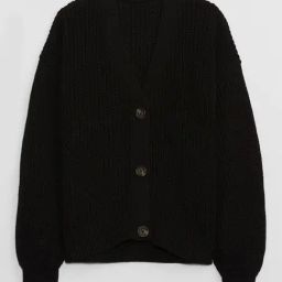 GAP Girls Black Cotton Solid Cardigan-image-112
