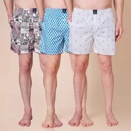 Urban Scottish Multicolored Cotton Regular Fit Printed Boxers - Pack Of 3-image-95