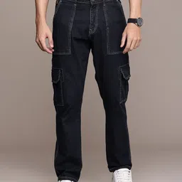 WROGN Men Light Fade Cargo Fit Stretchable Jeans-image-78