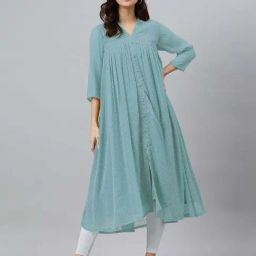 Janasya Blue Embroidered Kurta-image-55