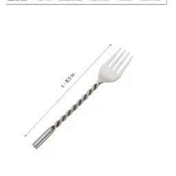VarEesha Silver Stainless Steel Twisted Handle Forks - Set of 6 image 5