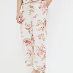 Code by Lifestyle Off White & Pink Floral Print Trousers-44